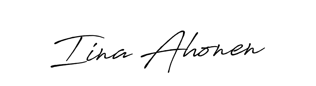 Also You can easily find your signature by using the search form. We will create Iina Ahonen name handwritten signature images for you free of cost using Antro_Vectra_Bolder sign style. Iina Ahonen signature style 7 images and pictures png