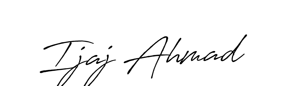 This is the best signature style for the Ijaj Ahmad name. Also you like these signature font (Antro_Vectra_Bolder). Mix name signature. Ijaj Ahmad signature style 7 images and pictures png