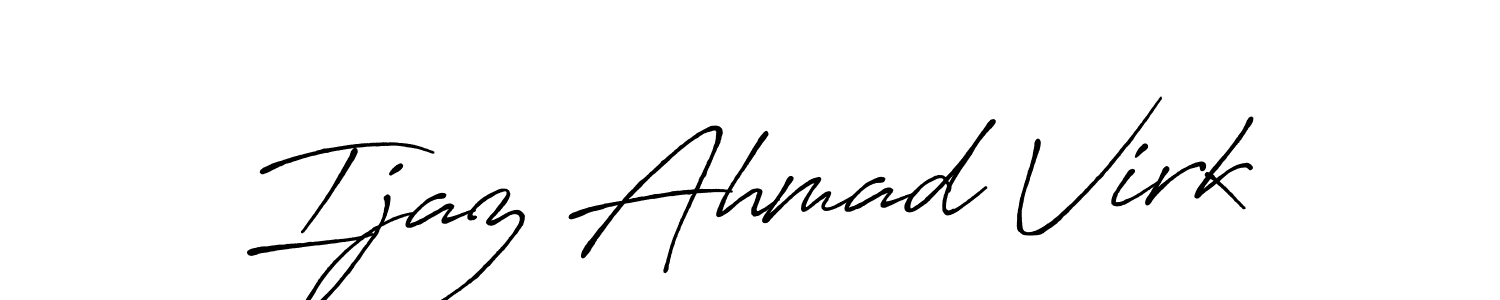 The best way (Antro_Vectra_Bolder) to make a short signature is to pick only two or three words in your name. The name Ijaz Ahmad Virk include a total of six letters. For converting this name. Ijaz Ahmad Virk signature style 7 images and pictures png