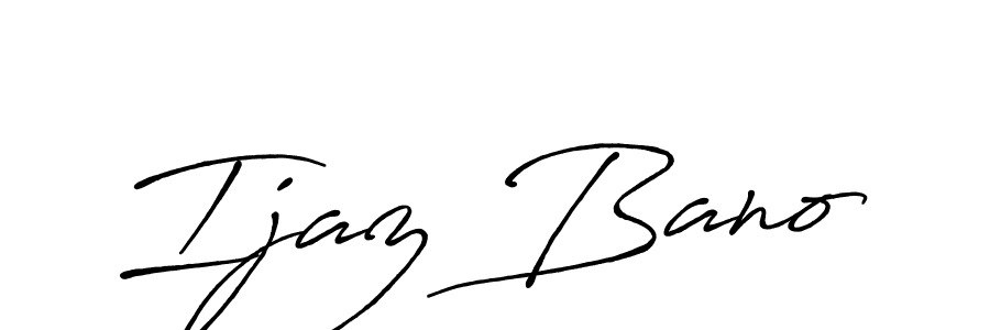 Use a signature maker to create a handwritten signature online. With this signature software, you can design (Antro_Vectra_Bolder) your own signature for name Ijaz Bano. Ijaz Bano signature style 7 images and pictures png