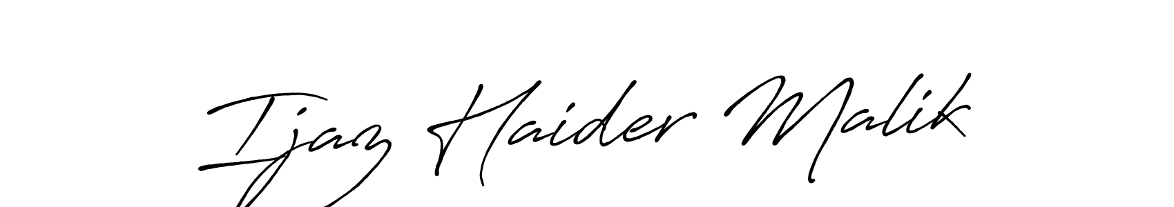 Use a signature maker to create a handwritten signature online. With this signature software, you can design (Antro_Vectra_Bolder) your own signature for name Ijaz Haider Malik. Ijaz Haider Malik signature style 7 images and pictures png