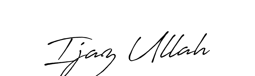 Make a beautiful signature design for name Ijaz Ullah. With this signature (Antro_Vectra_Bolder) style, you can create a handwritten signature for free. Ijaz Ullah signature style 7 images and pictures png