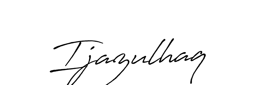 How to make Ijazulhaq name signature. Use Antro_Vectra_Bolder style for creating short signs online. This is the latest handwritten sign. Ijazulhaq signature style 7 images and pictures png