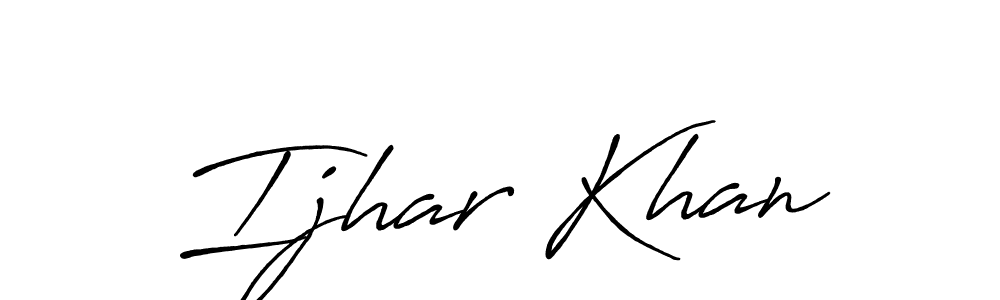 Make a beautiful signature design for name Ijhar Khan. With this signature (Antro_Vectra_Bolder) style, you can create a handwritten signature for free. Ijhar Khan signature style 7 images and pictures png