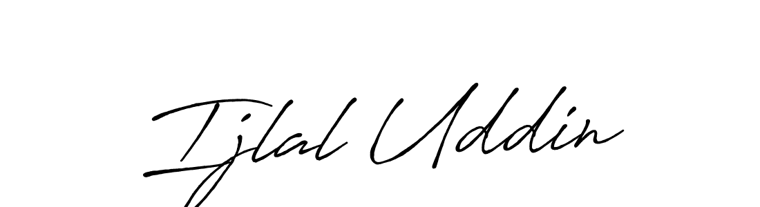 How to make Ijlal Uddin name signature. Use Antro_Vectra_Bolder style for creating short signs online. This is the latest handwritten sign. Ijlal Uddin signature style 7 images and pictures png