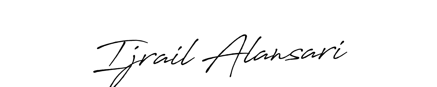 It looks lik you need a new signature style for name Ijrail Alansari. Design unique handwritten (Antro_Vectra_Bolder) signature with our free signature maker in just a few clicks. Ijrail Alansari signature style 7 images and pictures png