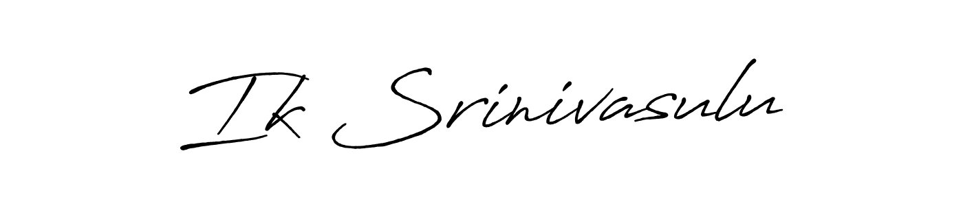 Antro_Vectra_Bolder is a professional signature style that is perfect for those who want to add a touch of class to their signature. It is also a great choice for those who want to make their signature more unique. Get Ik Srinivasulu name to fancy signature for free. Ik Srinivasulu signature style 7 images and pictures png