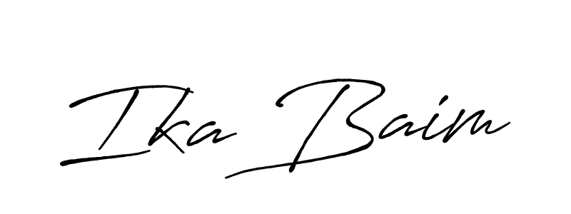 You should practise on your own different ways (Antro_Vectra_Bolder) to write your name (Ika Baim) in signature. don't let someone else do it for you. Ika Baim signature style 7 images and pictures png