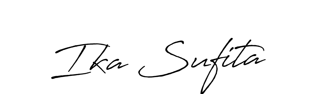 Make a beautiful signature design for name Ika Sufita. With this signature (Antro_Vectra_Bolder) style, you can create a handwritten signature for free. Ika Sufita signature style 7 images and pictures png