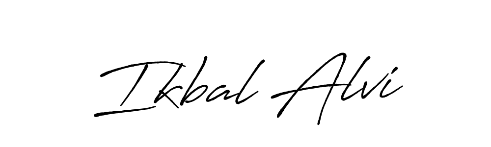 How to make Ikbal Alvi name signature. Use Antro_Vectra_Bolder style for creating short signs online. This is the latest handwritten sign. Ikbal Alvi signature style 7 images and pictures png