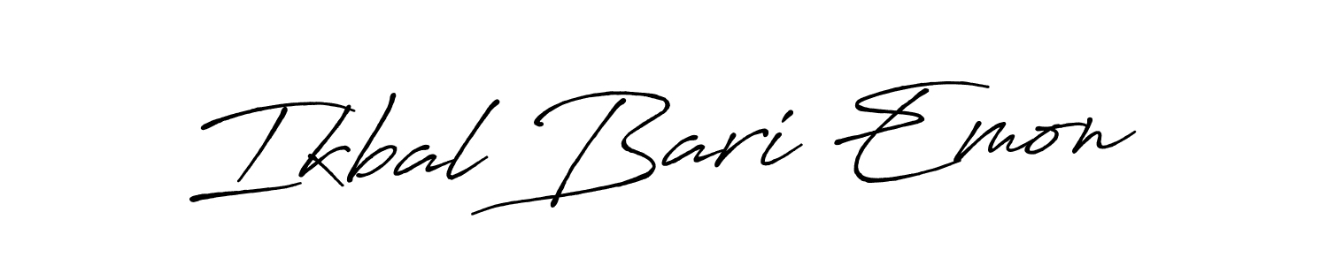 Design your own signature with our free online signature maker. With this signature software, you can create a handwritten (Antro_Vectra_Bolder) signature for name Ikbal Bari Emon. Ikbal Bari Emon signature style 7 images and pictures png