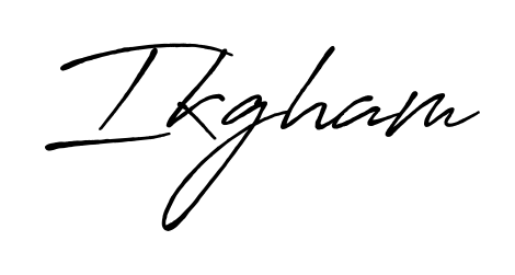 A stylish, flowing autograph style designed for name Ikgham using Antro_Vectra_Bolder typography. Perfect for digital creative projects. Ikgham signature style 7 images and pictures png