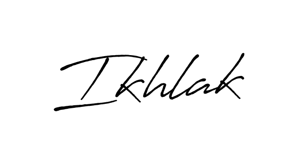 Create a beautiful signature design for name Ikhlak. With this signature (Antro_Vectra_Bolder) fonts, you can make a handwritten signature for free. Ikhlak signature style 7 images and pictures png