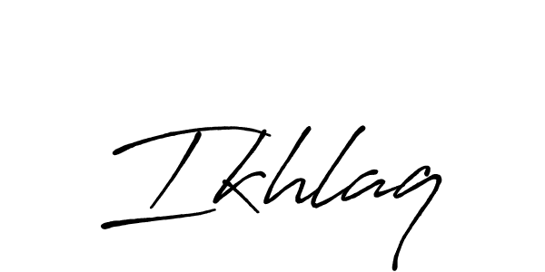 Also You can easily find your signature by using the search form. We will create Ikhlaq name handwritten signature images for you free of cost using Antro_Vectra_Bolder sign style. Ikhlaq signature style 7 images and pictures png