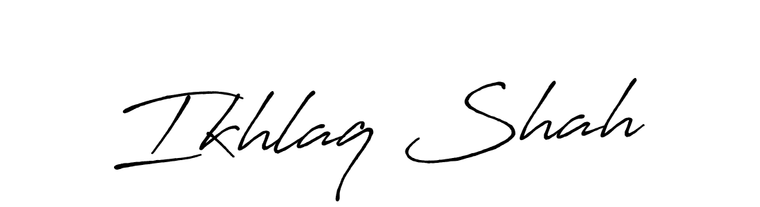 Ikhlaq Shah stylish signature style. Best Handwritten Sign (Antro_Vectra_Bolder) for my name. Handwritten Signature Collection Ideas for my name Ikhlaq Shah. Ikhlaq Shah signature style 7 images and pictures png