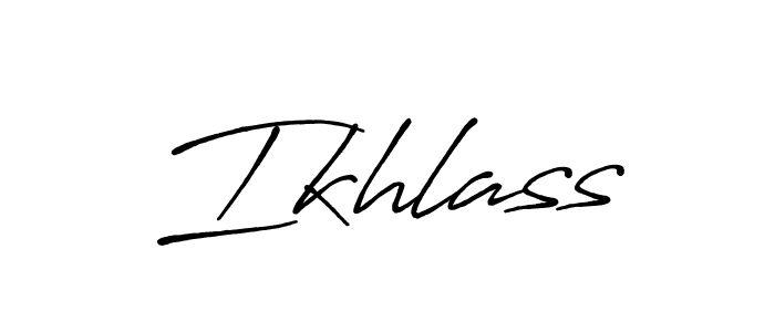 It looks lik you need a new signature style for name Ikhlass. Design unique handwritten (Antro_Vectra_Bolder) signature with our free signature maker in just a few clicks. Ikhlass signature style 7 images and pictures png