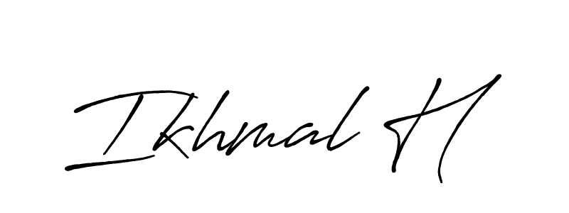 Make a beautiful signature design for name Ikhmal H. With this signature (Antro_Vectra_Bolder) style, you can create a handwritten signature for free. Ikhmal H signature style 7 images and pictures png