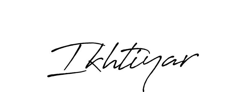 Make a beautiful signature design for name Ikhtiyar. With this signature (Antro_Vectra_Bolder) style, you can create a handwritten signature for free. Ikhtiyar signature style 7 images and pictures png