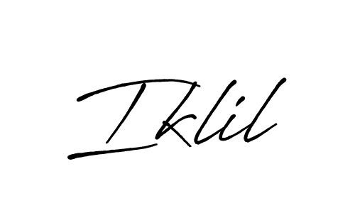 Iklil stylish signature style. Best Handwritten Sign (Antro_Vectra_Bolder) for my name. Handwritten Signature Collection Ideas for my name Iklil. Iklil signature style 7 images and pictures png