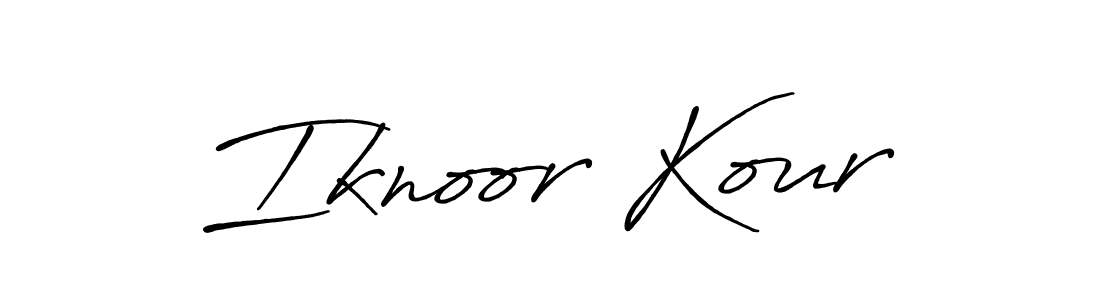 Create a beautiful signature design for name Iknoor Kour. With this signature (Antro_Vectra_Bolder) fonts, you can make a handwritten signature for free. Iknoor Kour signature style 7 images and pictures png