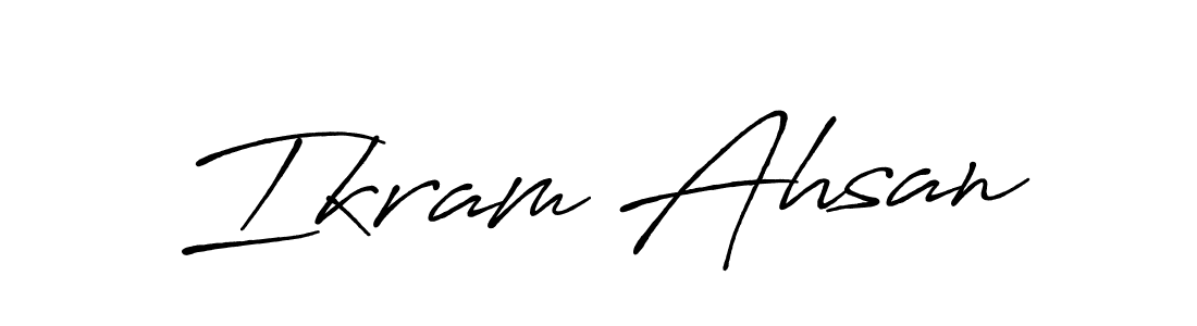 How to make Ikram Ahsan name signature. Use Antro_Vectra_Bolder style for creating short signs online. This is the latest handwritten sign. Ikram Ahsan signature style 7 images and pictures png