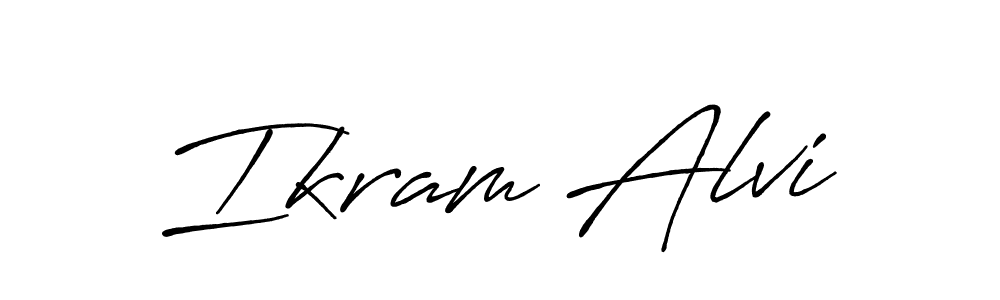 You should practise on your own different ways (Antro_Vectra_Bolder) to write your name (Ikram Alvi) in signature. don't let someone else do it for you. Ikram Alvi signature style 7 images and pictures png