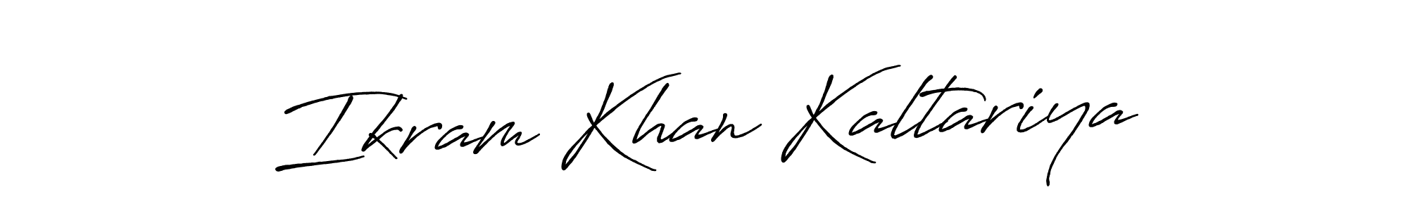 Make a beautiful signature design for name Ikram Khan Kaltariya. With this signature (Antro_Vectra_Bolder) style, you can create a handwritten signature for free. Ikram Khan Kaltariya signature style 7 images and pictures png