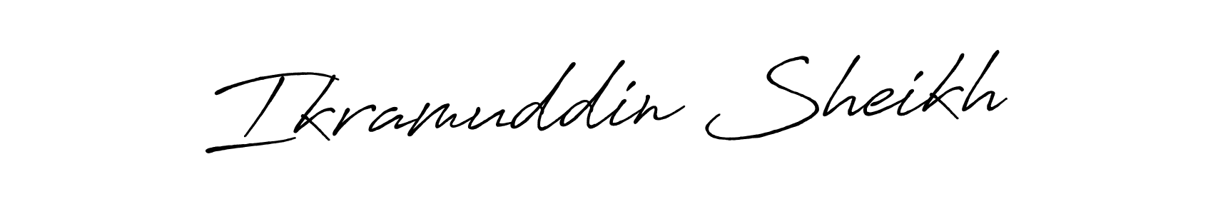 Make a beautiful signature design for name Ikramuddin Sheikh. With this signature (Antro_Vectra_Bolder) style, you can create a handwritten signature for free. Ikramuddin Sheikh signature style 7 images and pictures png