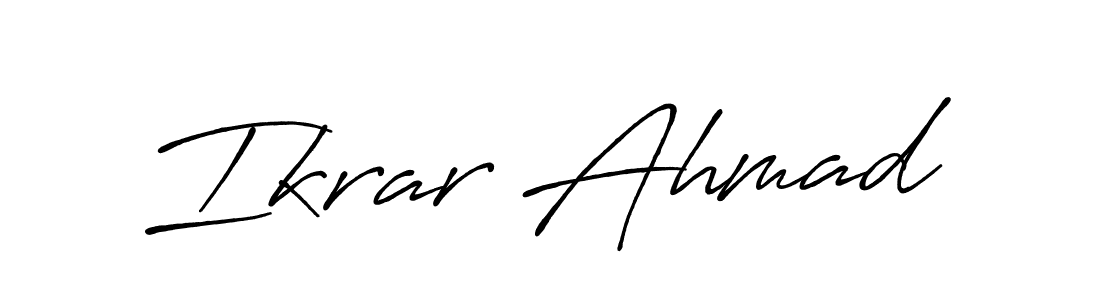 How to make Ikrar Ahmad name signature. Use Antro_Vectra_Bolder style for creating short signs online. This is the latest handwritten sign. Ikrar Ahmad signature style 7 images and pictures png