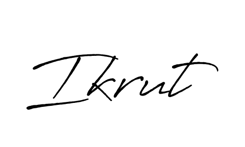 How to make Ikrut name signature. Use Antro_Vectra_Bolder style for creating short signs online. This is the latest handwritten sign. Ikrut signature style 7 images and pictures png