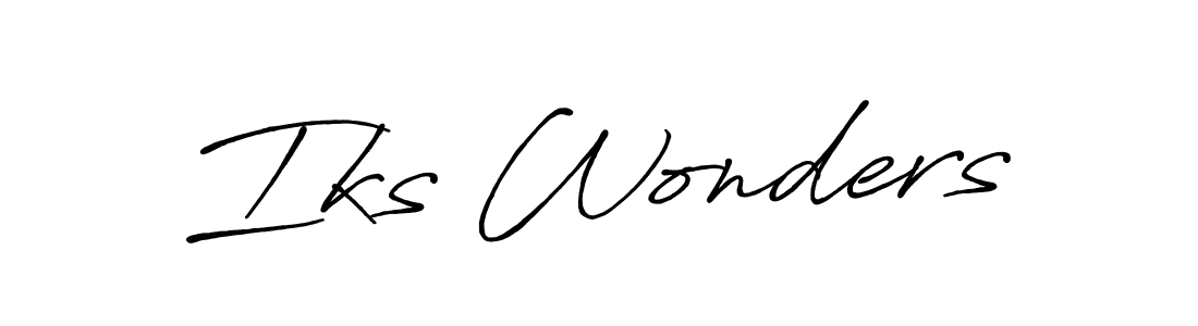 The best way (Antro_Vectra_Bolder) to make a short signature is to pick only two or three words in your name. The name Iks Wonders include a total of six letters. For converting this name. Iks Wonders signature style 7 images and pictures png