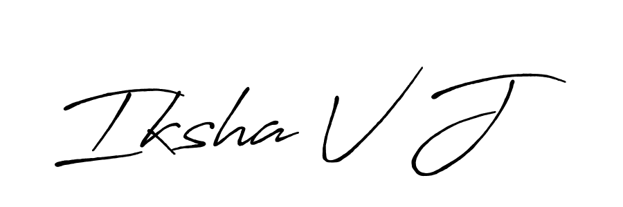 Make a beautiful signature design for name Iksha V J. With this signature (Antro_Vectra_Bolder) style, you can create a handwritten signature for free. Iksha V J signature style 7 images and pictures png