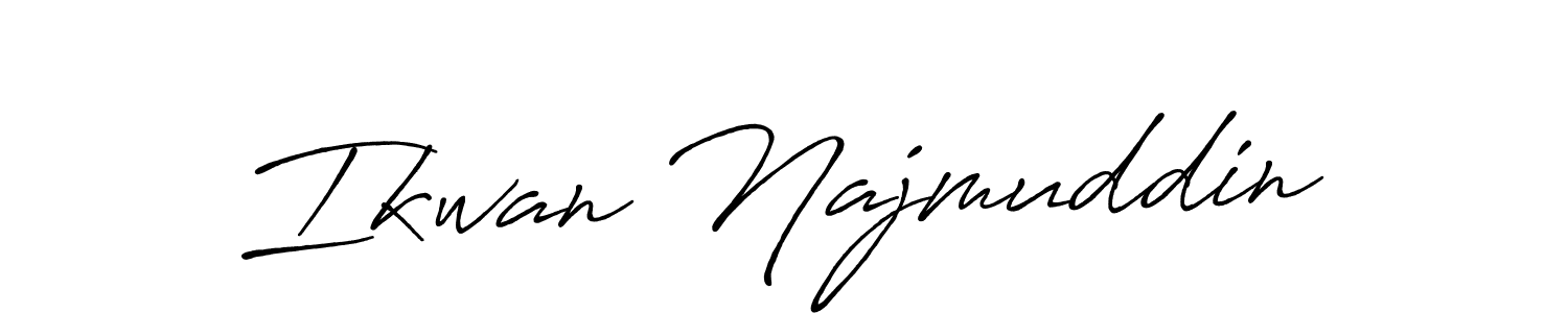 Design your own signature with our free online signature maker. With this signature software, you can create a handwritten (Antro_Vectra_Bolder) signature for name Ikwan Najmuddin. Ikwan Najmuddin signature style 7 images and pictures png