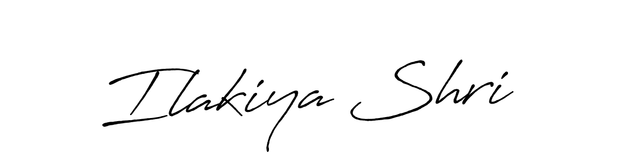Create a beautiful signature design for name Ilakiya Shri. With this signature (Antro_Vectra_Bolder) fonts, you can make a handwritten signature for free. Ilakiya Shri signature style 7 images and pictures png