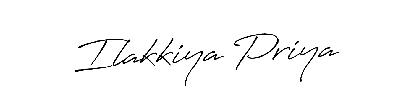 Make a beautiful signature design for name Ilakkiya Priya. With this signature (Antro_Vectra_Bolder) style, you can create a handwritten signature for free. Ilakkiya Priya signature style 7 images and pictures png