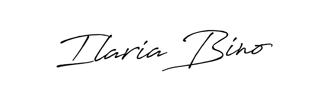How to make Ilaria Bino name signature. Use Antro_Vectra_Bolder style for creating short signs online. This is the latest handwritten sign. Ilaria Bino signature style 7 images and pictures png