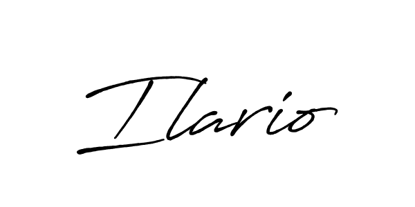 How to make Ilario name signature. Use Antro_Vectra_Bolder style for creating short signs online. This is the latest handwritten sign. Ilario signature style 7 images and pictures png