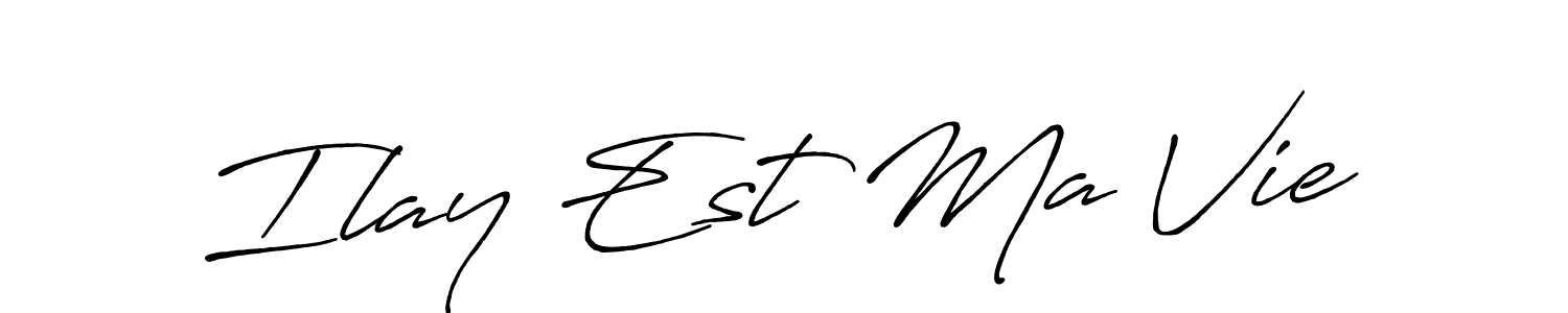 This is the best signature style for the Ilay Est Ma Vie name. Also you like these signature font (Antro_Vectra_Bolder). Mix name signature. Ilay Est Ma Vie signature style 7 images and pictures png