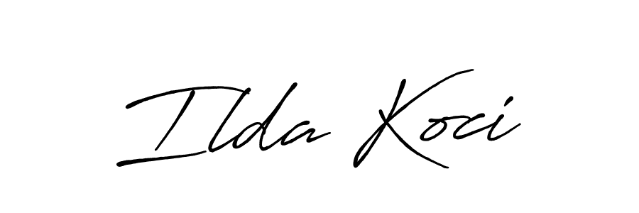 Design your own signature with our free online signature maker. With this signature software, you can create a handwritten (Antro_Vectra_Bolder) signature for name Ilda Koci. Ilda Koci signature style 7 images and pictures png