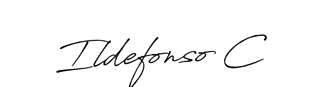 Make a beautiful signature design for name Ildefonso C. With this signature (Antro_Vectra_Bolder) style, you can create a handwritten signature for free. Ildefonso C signature style 7 images and pictures png