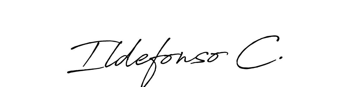 Ildefonso C. stylish signature style. Best Handwritten Sign (Antro_Vectra_Bolder) for my name. Handwritten Signature Collection Ideas for my name Ildefonso C.. Ildefonso C. signature style 7 images and pictures png