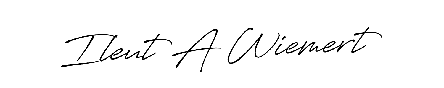 Create a beautiful signature design for name Ileut A Wiemert. With this signature (Antro_Vectra_Bolder) fonts, you can make a handwritten signature for free. Ileut A Wiemert signature style 7 images and pictures png