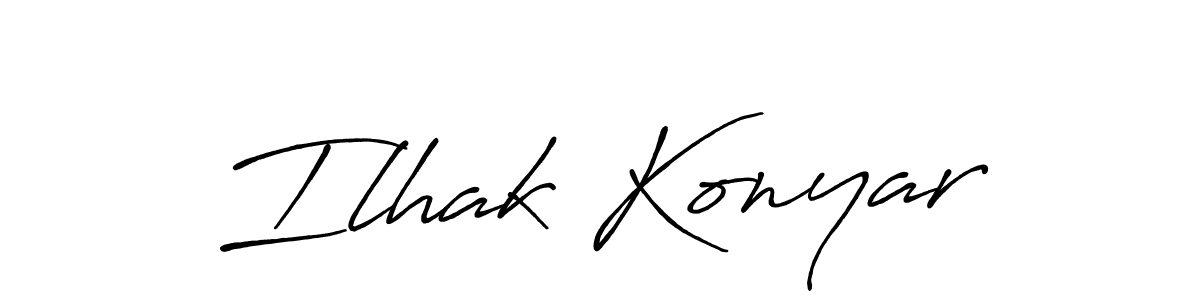 Antro_Vectra_Bolder is a professional signature style that is perfect for those who want to add a touch of class to their signature. It is also a great choice for those who want to make their signature more unique. Get Ilhak Konyar name to fancy signature for free. Ilhak Konyar signature style 7 images and pictures png