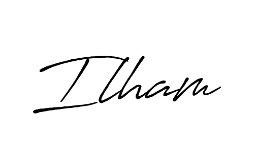 Use a signature maker to create a handwritten signature online. With this signature software, you can design (Antro_Vectra_Bolder) your own signature for name Ilham. Ilham signature style 7 images and pictures png