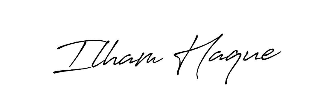Create a beautiful signature design for name Ilham Haque. With this signature (Antro_Vectra_Bolder) fonts, you can make a handwritten signature for free. Ilham Haque signature style 7 images and pictures png