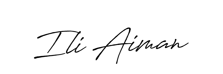 You can use this online signature creator to create a handwritten signature for the name Ili Aiman. This is the best online autograph maker. Ili Aiman signature style 7 images and pictures png