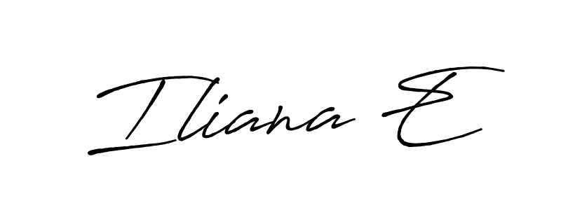 Create a beautiful signature design for name Iliana E. With this signature (Antro_Vectra_Bolder) fonts, you can make a handwritten signature for free. Iliana E signature style 7 images and pictures png