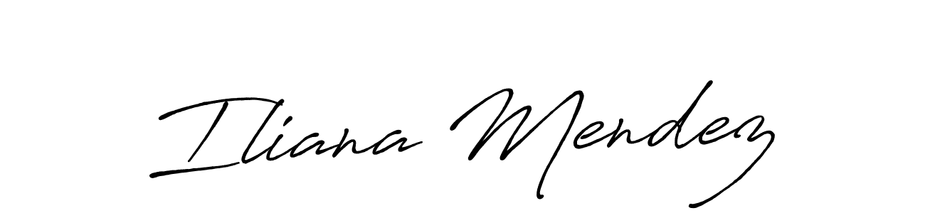 You should practise on your own different ways (Antro_Vectra_Bolder) to write your name (Iliana Mendez) in signature. don't let someone else do it for you. Iliana Mendez signature style 7 images and pictures png