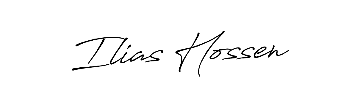 How to make Ilias Hossen name signature. Use Antro_Vectra_Bolder style for creating short signs online. This is the latest handwritten sign. Ilias Hossen signature style 7 images and pictures png