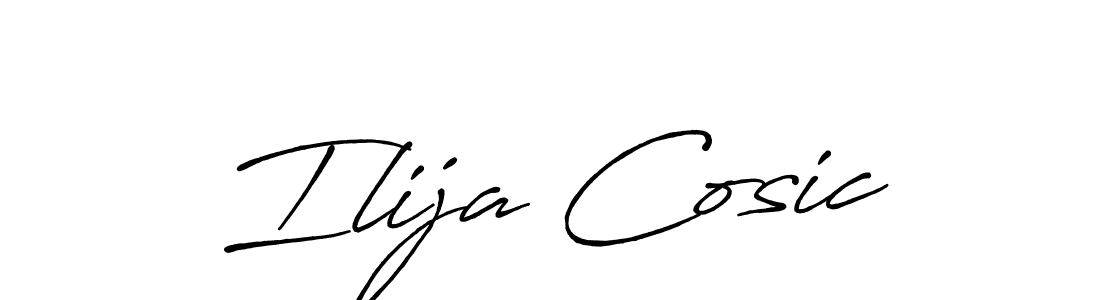 The best way (Antro_Vectra_Bolder) to make a short signature is to pick only two or three words in your name. The name Ilija Cosic include a total of six letters. For converting this name. Ilija Cosic signature style 7 images and pictures png